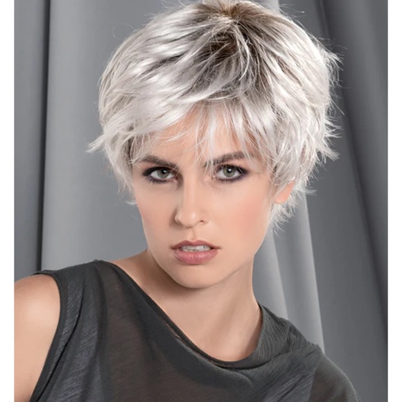 NWT MODIX X HAIR ENERGY GILDA MONO WIG BY ELLEN WILLIE ICE BLONDE SHADED - Picture 2 of 14